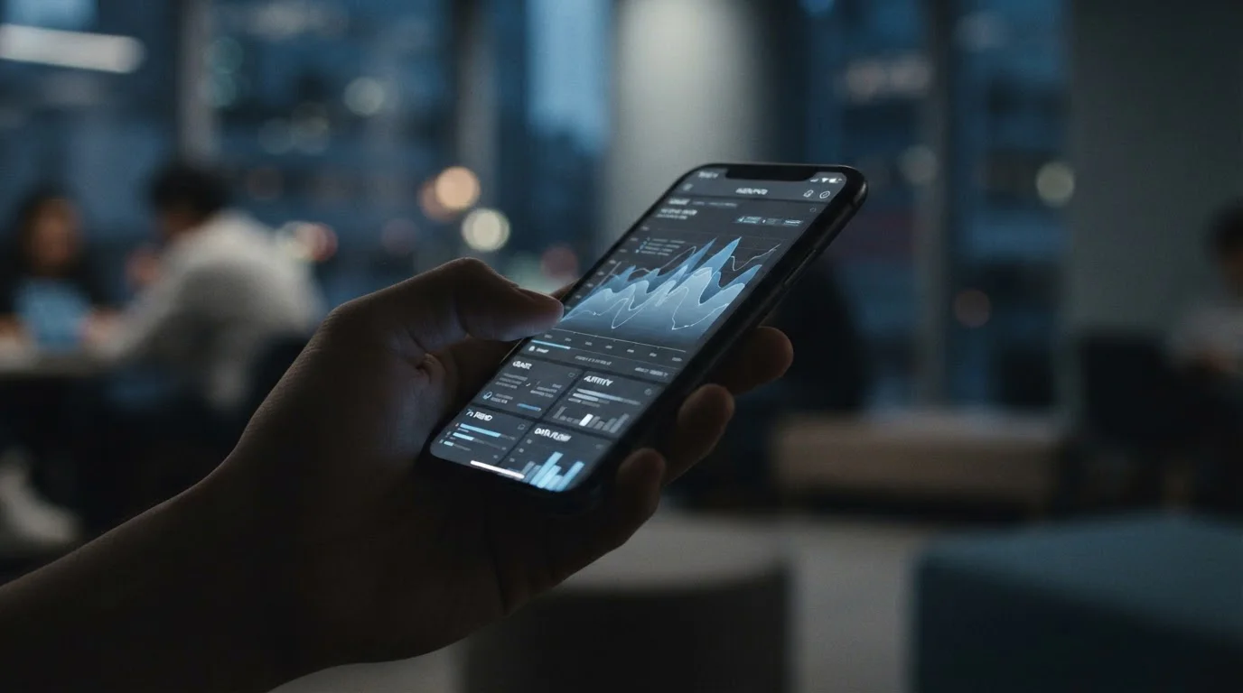Smartphone-Display mit Datenverbrauch-Anzeige während Video-Streaming