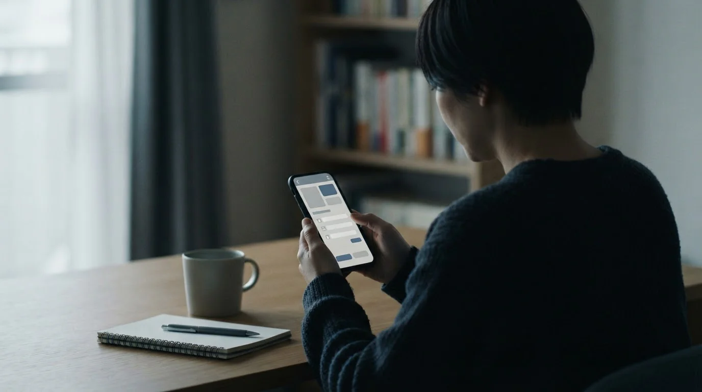 Person setzt Limits in einer neutralen App-Oberfläche
