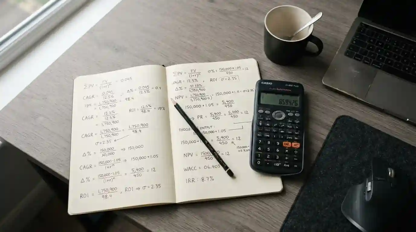 Mathematische Berechnung mit Prozentsätzen auf Papier