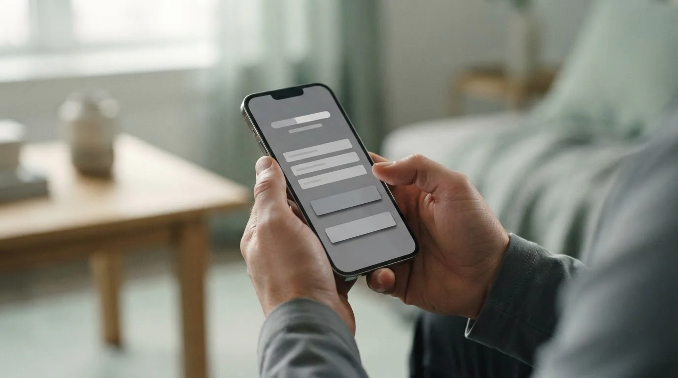 Smartphone zeigt neutrale Zahlungsschnittstelle ohne erkennbare Marken