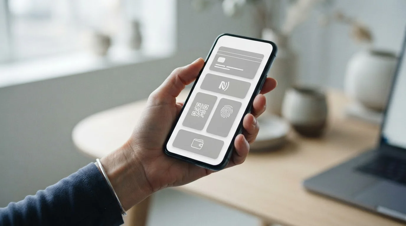 Auswahl der Zahlungsmethode auf dem Smartphone